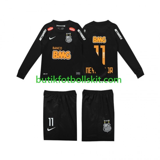 Santos NEYMAR JR 11 Classic 2012 2013 Retro Barn Borta Matchtröja Långärmad