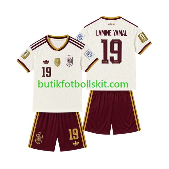 Spanien 2-star Lamine Yamal 19 Barn Borta Matchtröja 2026/27 Kortärmad