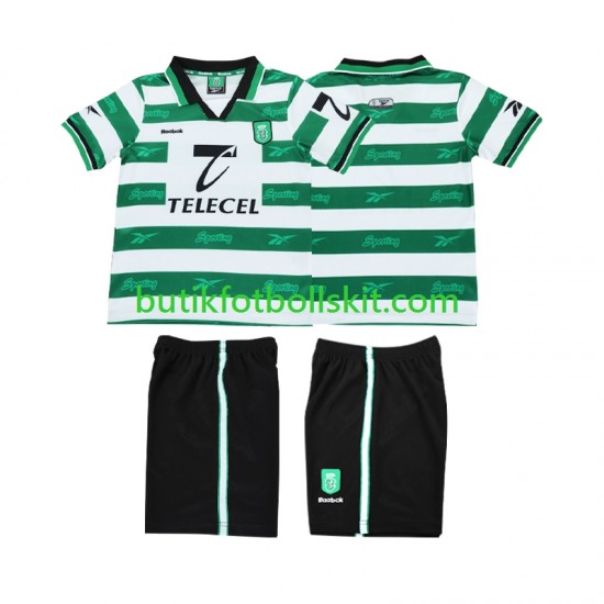 Sporting Lissabon 2000 Retro Barn Hemma Matchtröja 1999 Kortärmad