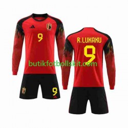 Belgien R.LUKAKU 9 Barn Hemma Matchtröja World Cup 2022 Långärmad