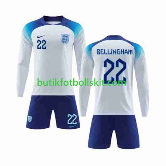 England Bellingham 22 Barn Hemma Matchtröja World Cup 2022 Långärmad
