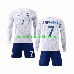 Frankrike Griezmann 7 Barn Borta Matchtröja World Cup 2022 Långärmad