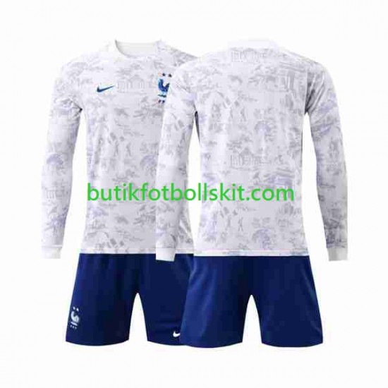 Frankrike Barn Borta Matchtröja World Cup 2022 Långärmad