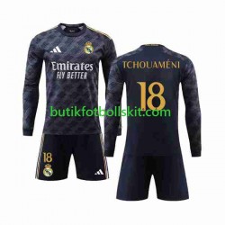 Real Madrid Aurelien Tchouameni 18 Barn Borta Matchtröja 2023/24 Långärmad