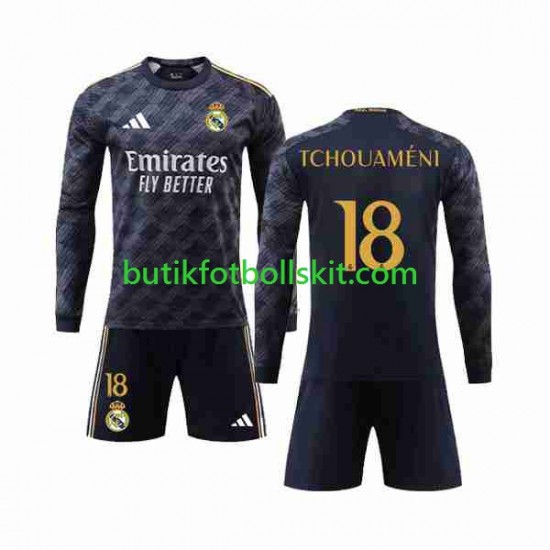 Real Madrid Aurelien Tchouameni 18 Barn Borta Matchtröja 2023/24 Långärmad