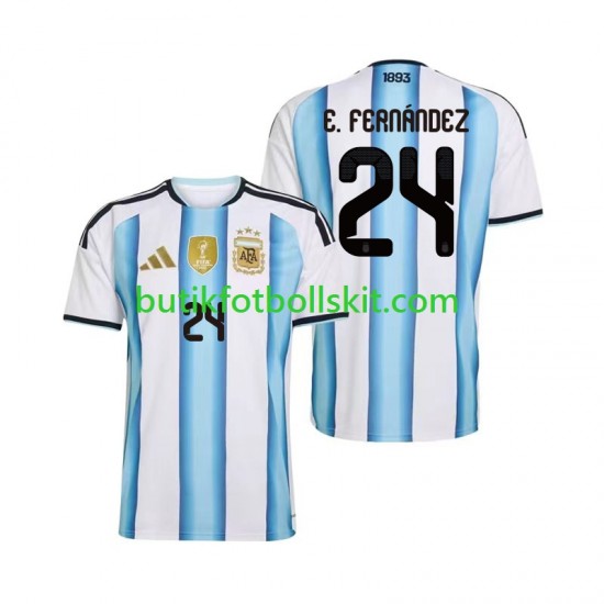 Argentina Enzo Fernandez 24 Män Hemma Matchtröja World Cup 2026 Kortärmad