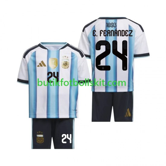 Argentina Enzo Fernandez 24 Barn Hemma Matchtröja World Cup 2026 Kortärmad