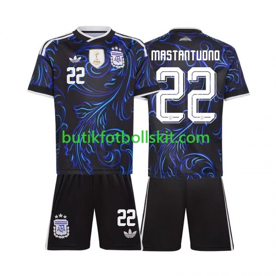 Argentina Franco Mastantuono 22 Barn Borta Matchtröja World Cup 2026 Kortärmad