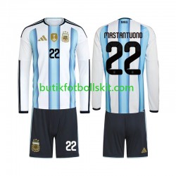 Argentina Franco Mastantuono 22 Barn Hemma Matchtröja World Cup 2026 Långärmad