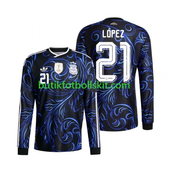 Argentina Jose Manuel Lopez 21 Män Borta Matchtröja World Cup 2026 Långärmad
