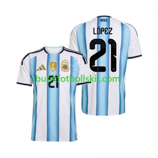 Argentina Jose Manuel Lopez 21 Män Hemma Matchtröja World Cup 2026 Kortärmad