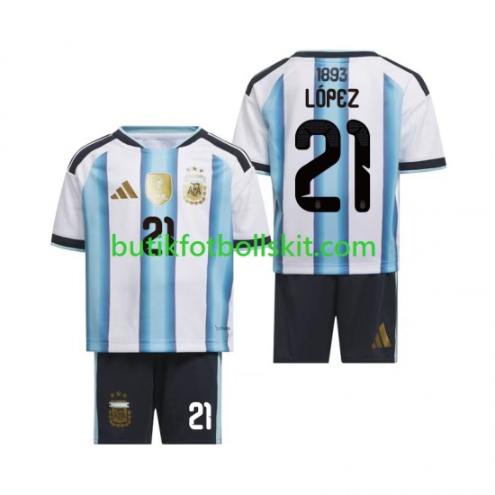 Argentina Jose Manuel Lopez 21 Barn Hemma Matchtröja World Cup 2026 Kortärmad