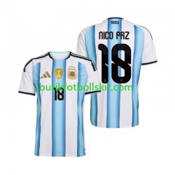 Argentina Nico Paz 18 Män Hemma Matchtröja World Cup 2026 Kortärmad