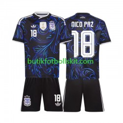 Argentina Nico Paz 18 Barn Borta Matchtröja World Cup 2026 Kortärmad