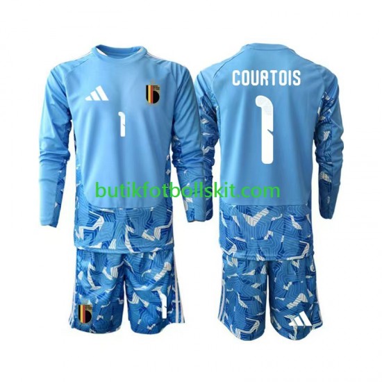 Belgien Thibaut Courtois 1 Målvakt Barn Hemma Matchtröja World Cup 2026 Långärmad