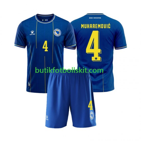 Bosnien Hercegovina Tarik Muharemovic 4 Barn Hemma Matchtröja World Cup 2026 Kortärmad