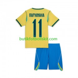 Brasilien Raphinha 11 Barn Hemma Matchtröja World Cup 2026 Kortärmad