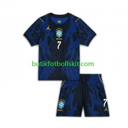 Brasilien Vinicius Junior 7 Barn Borta Matchtröja World Cup 2026 Kortärmad