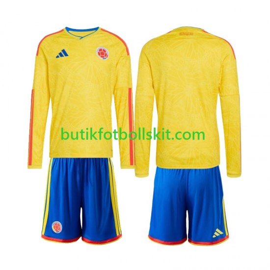 Colombia Barn Hemma Matchtröja World Cup 2026 Långärmad