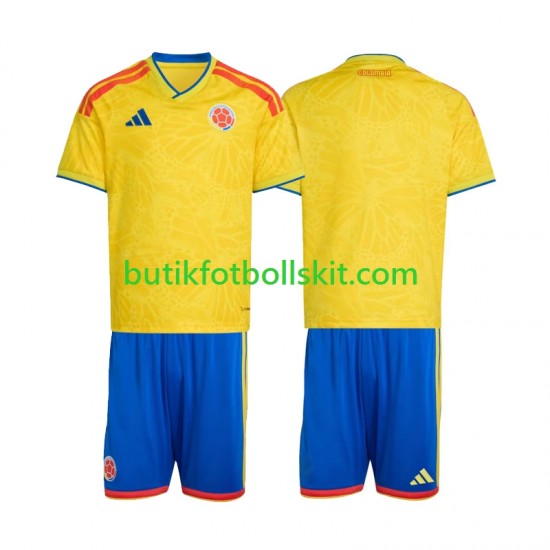 Colombia Barn Hemma Matchtröja World Cup 2026 Kortärmad