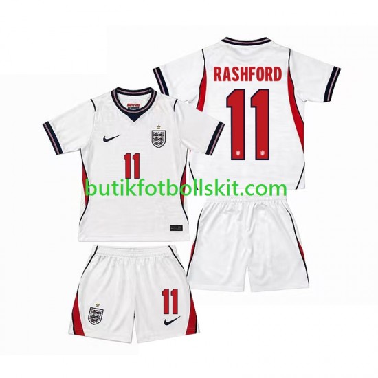 England Marcus Rashford 11 Barn Hemma Matchtröja World Cup 2026 Kortärmad