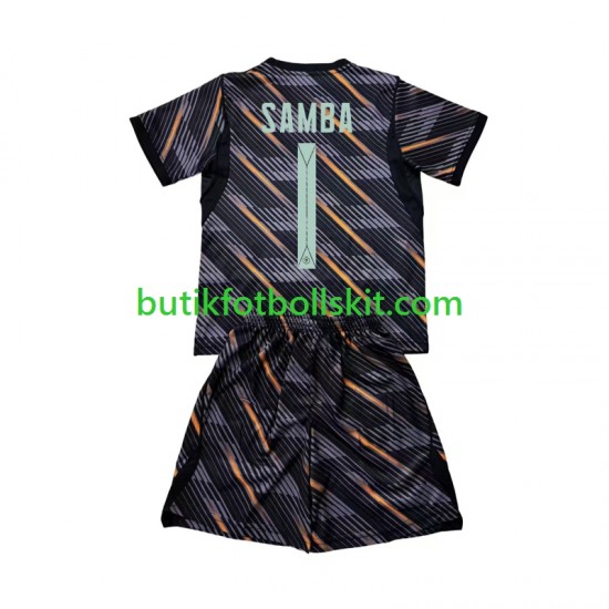 Frankrike Brice Samba 1 Målvakt Barn Hemma Matchtröja World Cup 2026 Kortärmad