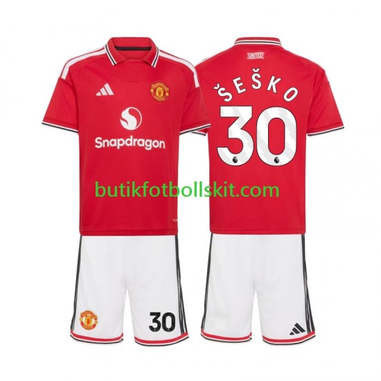 Manchester United Benjamin Sesko 30 Barn Hemma Matchtröja 2026/27 Kortärmad
