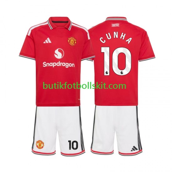 Manchester United Matheus Cunha 10 Barn Hemma Matchtröja 2026/27 Kortärmad