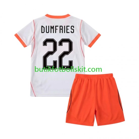 Nederländerna Denzel Dumfries 22 Barn Borta Matchtröja World Cup 2026 Kortärmad
