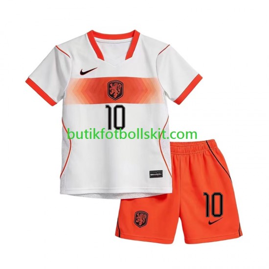 Nederländerna Memphis Depay 10 Barn Borta Matchtröja World Cup 2026 Kortärmad