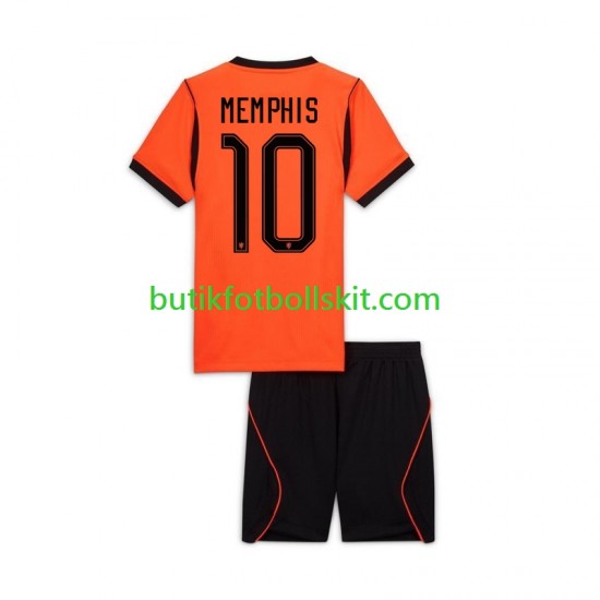 Nederländerna Memphis Depay 10 Barn Hemma Matchtröja World Cup 2026 Kortärmad