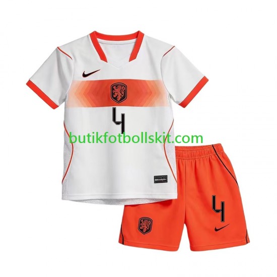 Nederländerna Virgil van Dijk 4 Barn Borta Matchtröja World Cup 2026 Kortärmad