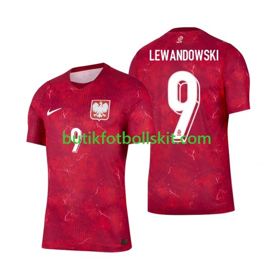 Polen Robert Lewandowski 9 Män Borta Matchtröja 2026 Kortärmad