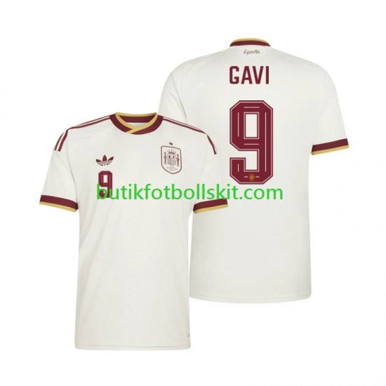 Spanien Gavi 9 Män Borta Matchtröja World Cup 2026 Kortärmad