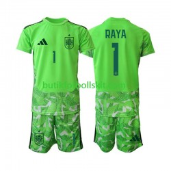 Spanien David Raya 1 6th Green color Målvakt Barn Matchtröja World Cup 2026 Kortärmad