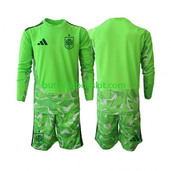 Spanien 6th Green color Målvakt Barn Matchtröja World Cup 2026 Långärmad