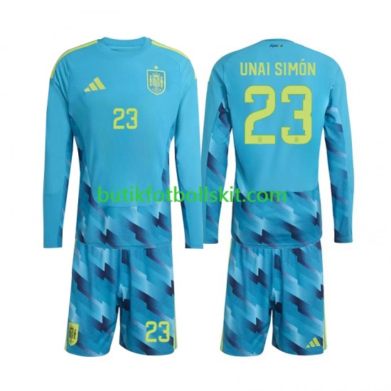 Spanien Unai Simon 23 Målvakt Barn Hemma Matchtröja World Cup 2026 Långärmad