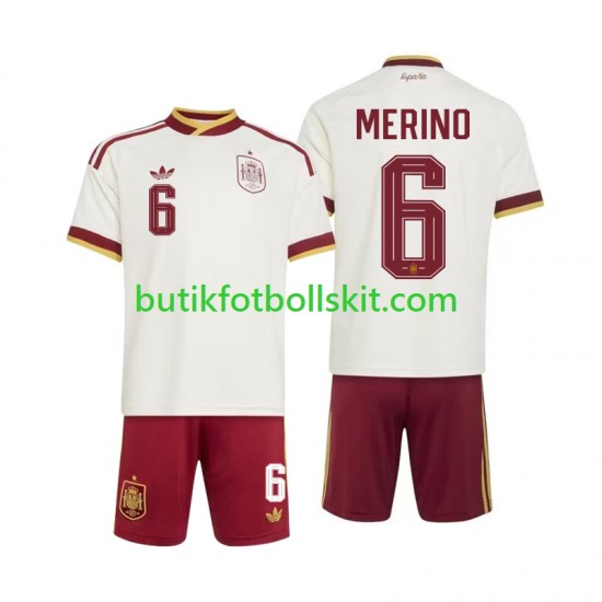 Spanien Mikel Merino 6 Barn Borta Matchtröja World Cup 2026 Kortärmad