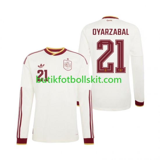 Spanien Mikel Oyarzabal 21 Män Borta Matchtröja World Cup 2026 Långärmad