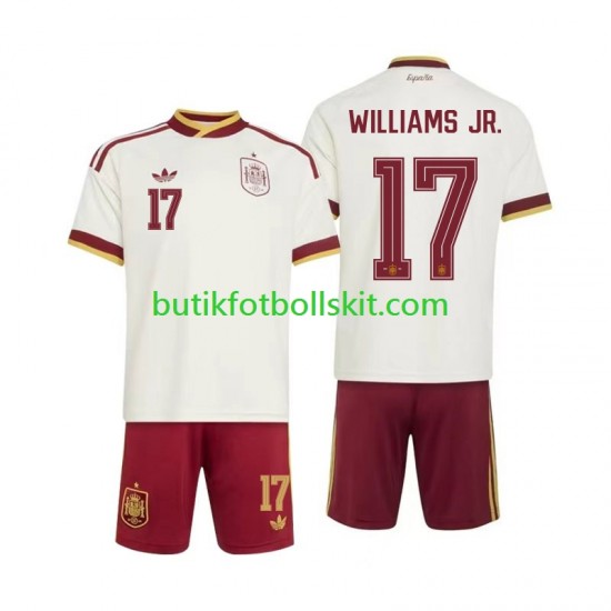 Spanien Nico Williams 17 Barn Borta Matchtröja World Cup 2026 Kortärmad