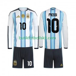 Argentina Lionel Messi 10 Barn Hemma Matchtröja World Cup 2026 Långärmad