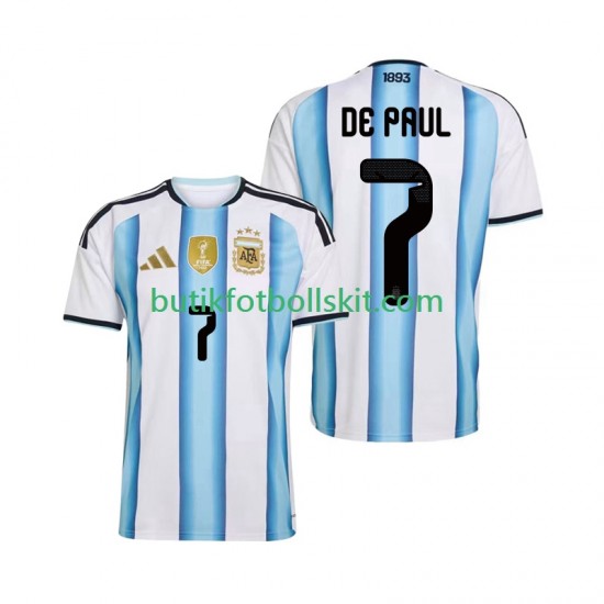 Argentina Rodrigo De Paul 7 Män Hemma Matchtröja World Cup 2026 Kortärmad
