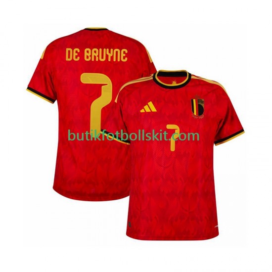 Belgien de bruyne 7 Män Hemma Matchtröja World Cup 2026 Kortärmad