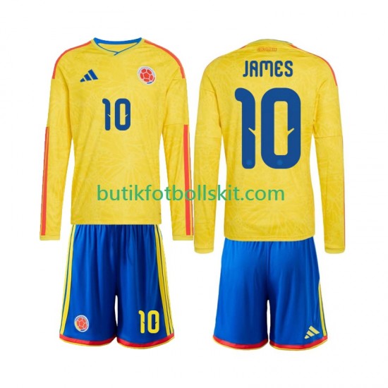 Colombia James Rodriguez 10 Barn Hemma Matchtröja World Cup 2026 Långärmad