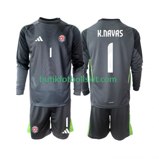 Costa Rica Keylor Navas 1 Målvakt Barn Borta Matchtröja 2025 Långärmad