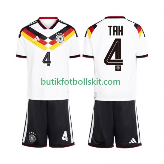 Tyskland Jonathan Tah 4 Barn Hemma Matchtröja World Cup 2026 Kortärmad