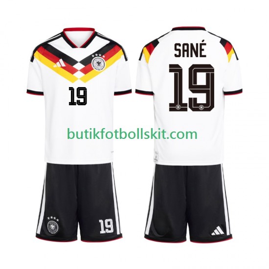 Tyskland Leroy Sane 19 Barn Hemma Matchtröja World Cup 2026 Kortärmad