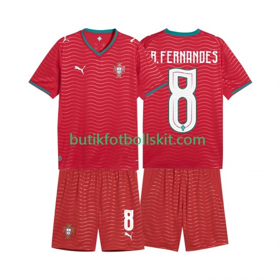 Portugal Bruno Fernandes 8 Barn Hemma Matchtröja World Cup 2026 Kortärmad