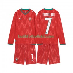 Portugal Cristiano Ronaldo 7 Barn Hemma Matchtröja World Cup 2026 Långärmad