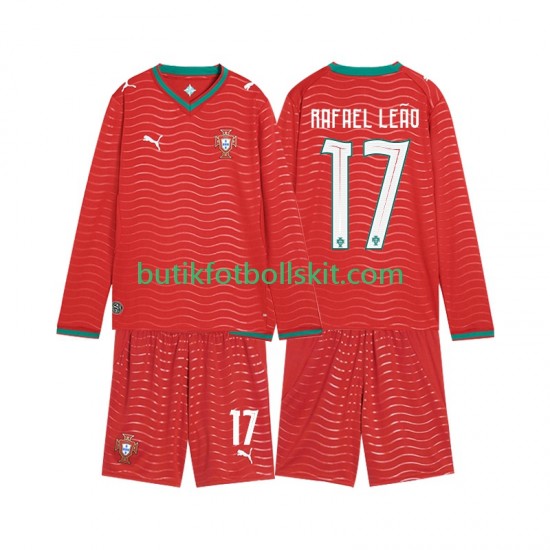 Portugal Rafael Leao 17 Barn Hemma Matchtröja World Cup 2026 Långärmad